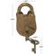 3" Bronze Metal Studded Lock and Key with Distressed Details